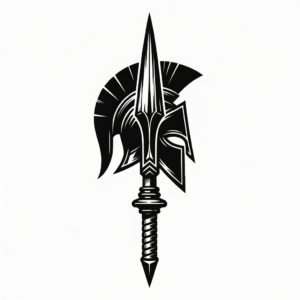 3D Spartan Spear With Realistic Shading