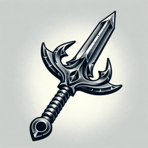 3D Sword With Metallic Sheen