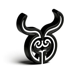 3D Taurus Glyph With Shadow And Depth