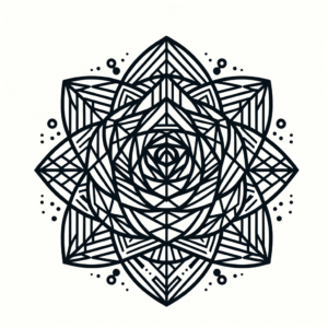 Abstract Geometric Rose Design