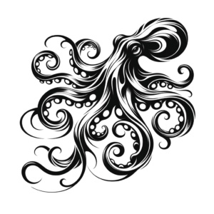 Abstract Shapes Creating A Unique Octopus Design
