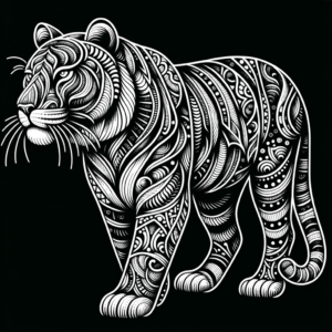Abstract Tiger With Unique Patterns