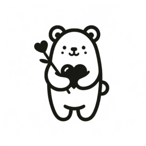Adorable Cartoon Bear With A Heart