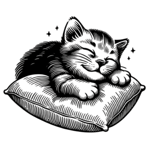 Adorable Cat Sleeping On A Pillow