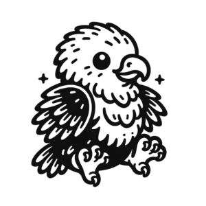 Adorable Eagle Chick, Cute Style