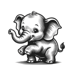 Adorable Elephant With Playful Pose