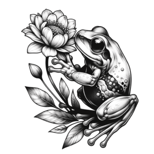 Adorable Frog Holding A Flower