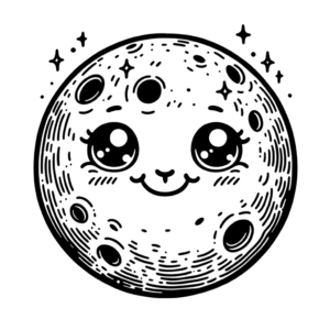 Adorable Full Moon With Tiny Smile