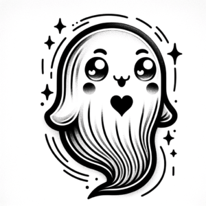Adorable Ghost With A Heart-Shaped Mouth