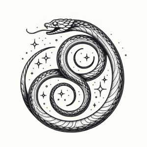 Adorable Ouroboros With Small Stars