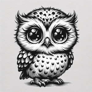 Adorable Owl With Oversized Eyes And A Tiny Body