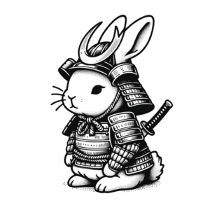 Adorable Samurai Bunny In Armor, Cute Design