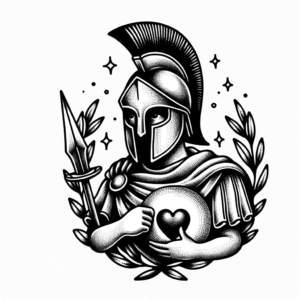 Adorable Spartan Warrior Holding A Heart