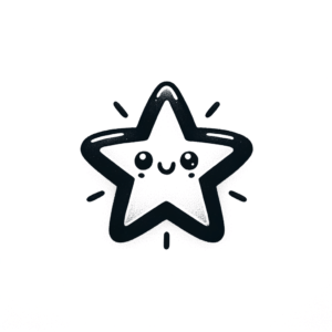 Adorable Star With Cute, Rounded Edges And A Happy Face