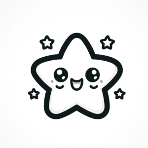 Adorable Star With Cute, Rounded Edges And A Happy Face