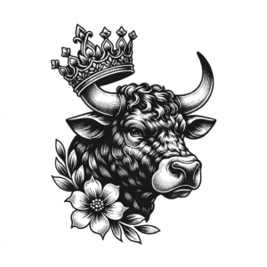 Adorable Taurus Bull With A Flower Crown