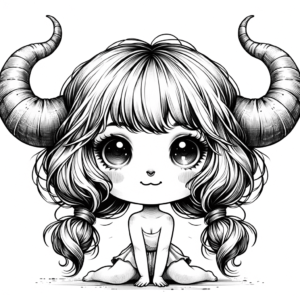 Adorable Taurus Girl With Playful Horns