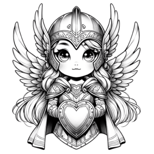 Adorable Valkyrie With A Heart-Shaped Shield