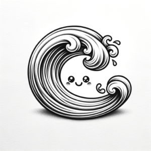Adorable Wave With Happy Face