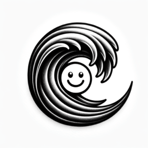 Adorable Wave With Smiley Face