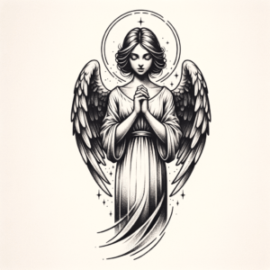 Angel With Folded Hands In Prayer