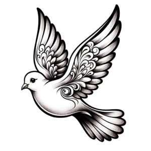 Anime Dove With Whimsical Details