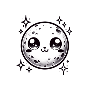 Anime Full Moon With Cute Expression