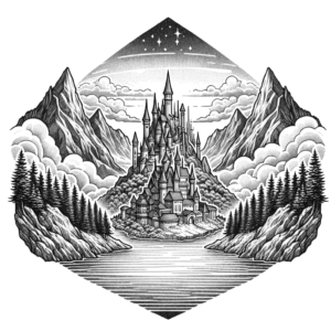 Anime Mountain With A Fantasy Castle
