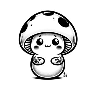 Anime Mushroom With Kawaii Expression