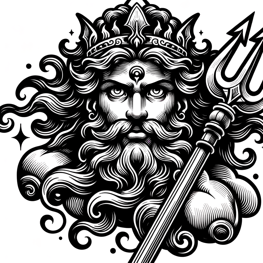 Anime Poseidon With Big Eyes And Trident