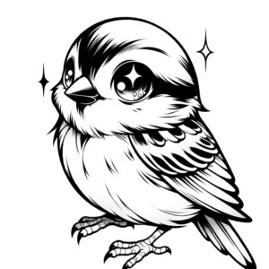 Anime Sparrow With Sparkling Eyes