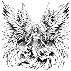 Anime-Style Angel With Large Wings