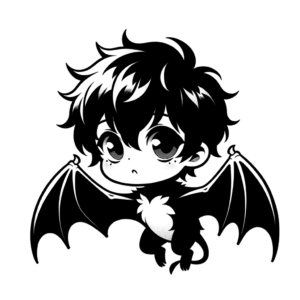 Anime-Style Bat With Chibi Proportions