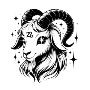 Anime-Style Capricorn Goat With Sparkling Eyes
