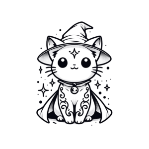 Anime-Style Cat With Magical Elements