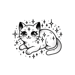 Anime-Style Cat With Sparkles