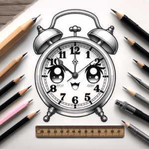 Anime-Style Clock With Cute, Expressive Features And Design