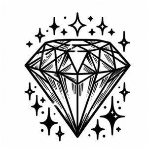 Anime-Style Diamond With Big Sparkles