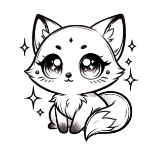 Anime-Style Fox With Starry Eyes And A Whimsical Expression