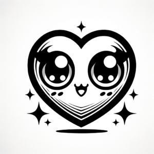 Anime-Style Heart With Big Eyes