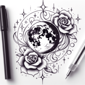Anime-Style Moon With Sparkles