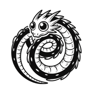 Anime-Style Ouroboros With Large Eyes