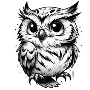 Anime-Style Owl With Expressive, Exaggerated Features