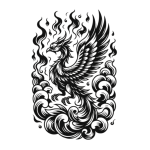 Anime-Style Phoenix With Flames