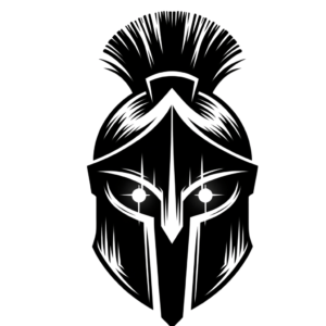 Anime-Style Spartan Helmet With Glowing Eyes