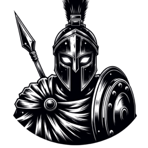 Anime-Style Spartan Warrior With Glowing Eyes