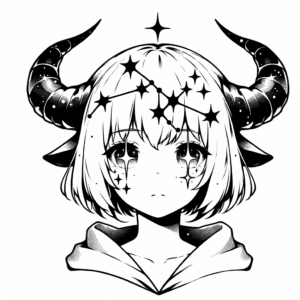 Anime Taurus Constellation With Starry Eyes