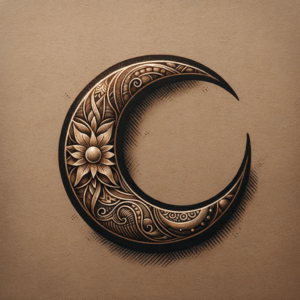 Artisan Crescent Moon With Fine Engraving