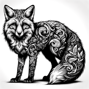 Artisan Fox With Detailed, Hand-Drawn Aesthetic