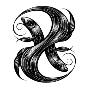 Artisan Pisces Symbol With Intricate Details